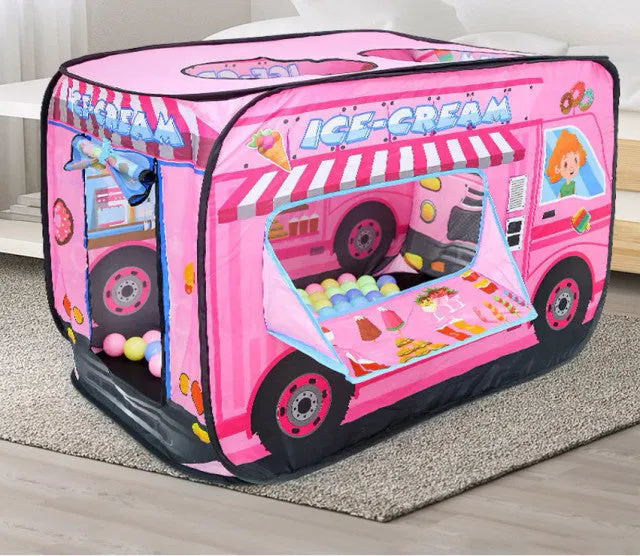 112X70X70Cm Foldable Ice Cream Truck Kids Play Tent