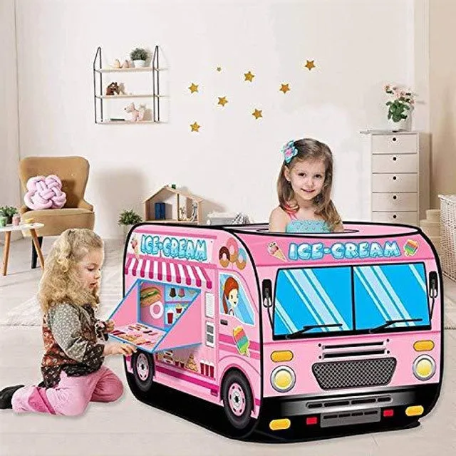 112X70X70Cm Foldable Ice Cream Truck Kids Play Tent