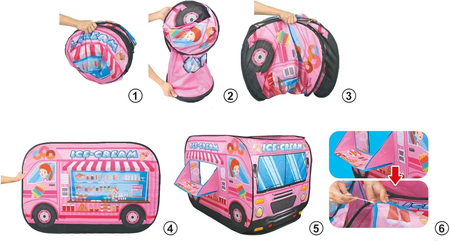 112X70X70Cm Foldable Ice Cream Truck Kids Play Tent
