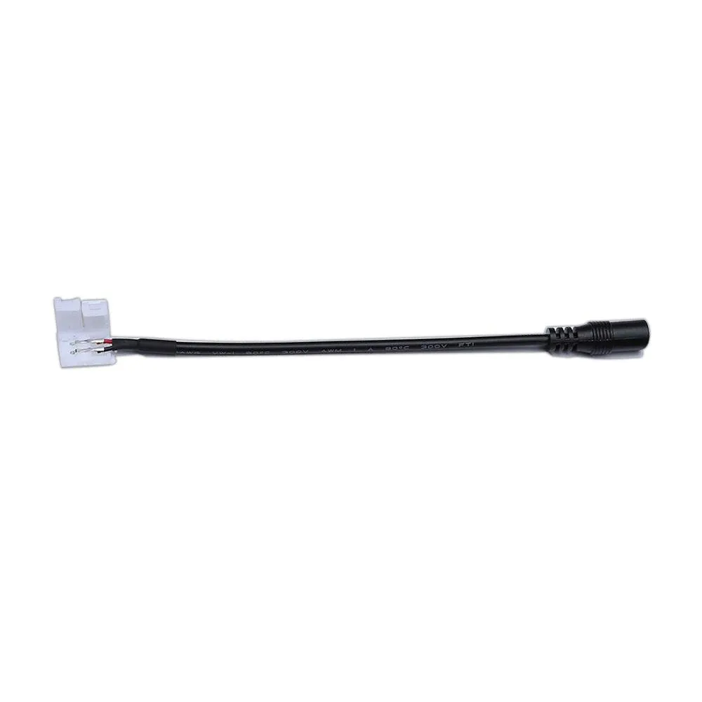 2-Pin Clip-On to Female DC Plug LED Tape Power Feeds - 18 in