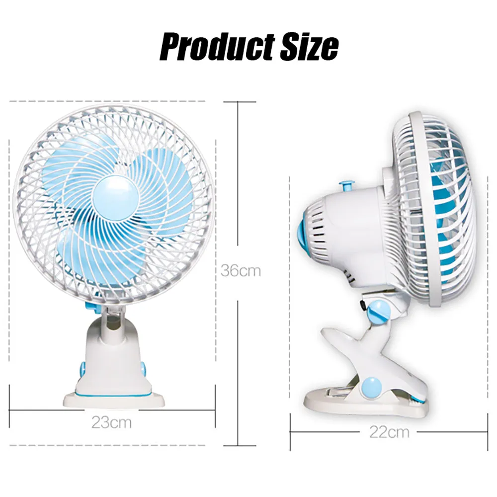 6" Oscillating Fan | Clip Fan 2 Speed | For Hydroponics Grow Tent | Student Desk Fan