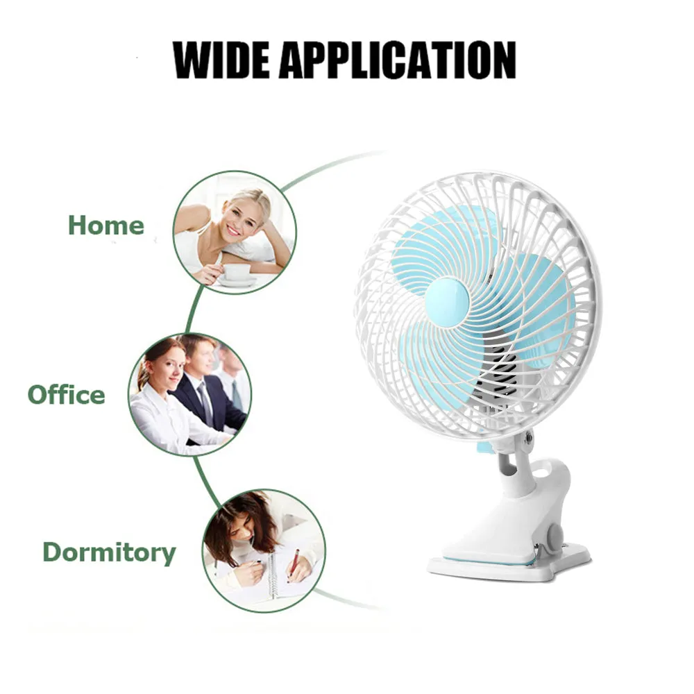 6" Oscillating Fan | Clip Fan 2 Speed | For Hydroponics Grow Tent | Student Desk Fan