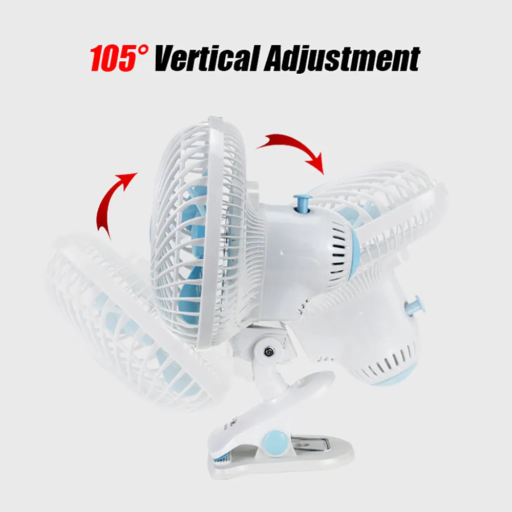 6" Oscillating Fan | Clip Fan 2 Speed | For Hydroponics Grow Tent | Student Desk Fan
