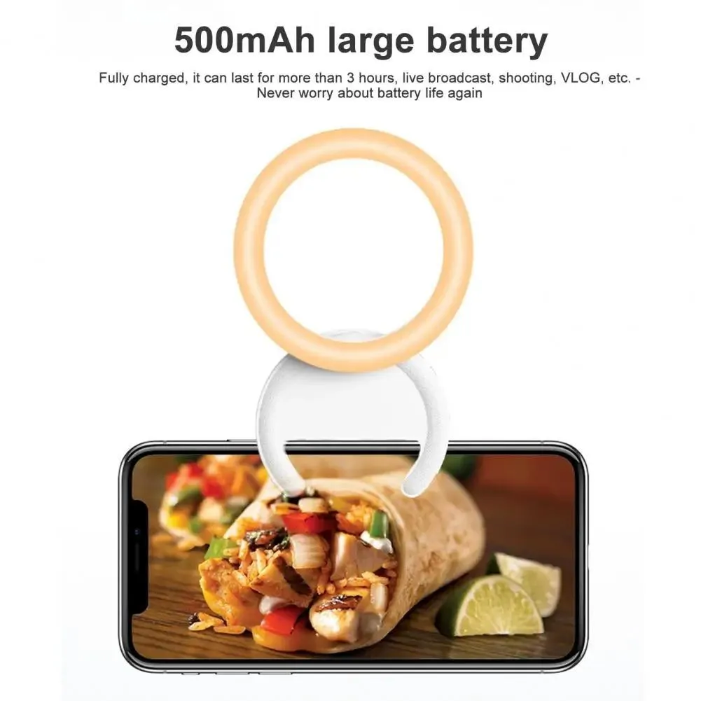 Clip-on Half-ring Fill Light for 10cm Mobile Phones