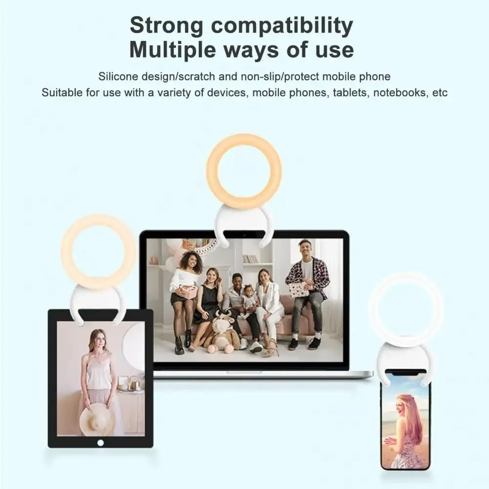 Clip-on Half-ring Fill Light for 10cm Mobile Phones