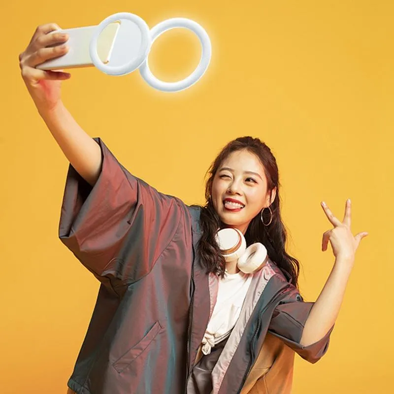 Clip-on Half-ring Fill Light for 10cm Mobile Phones