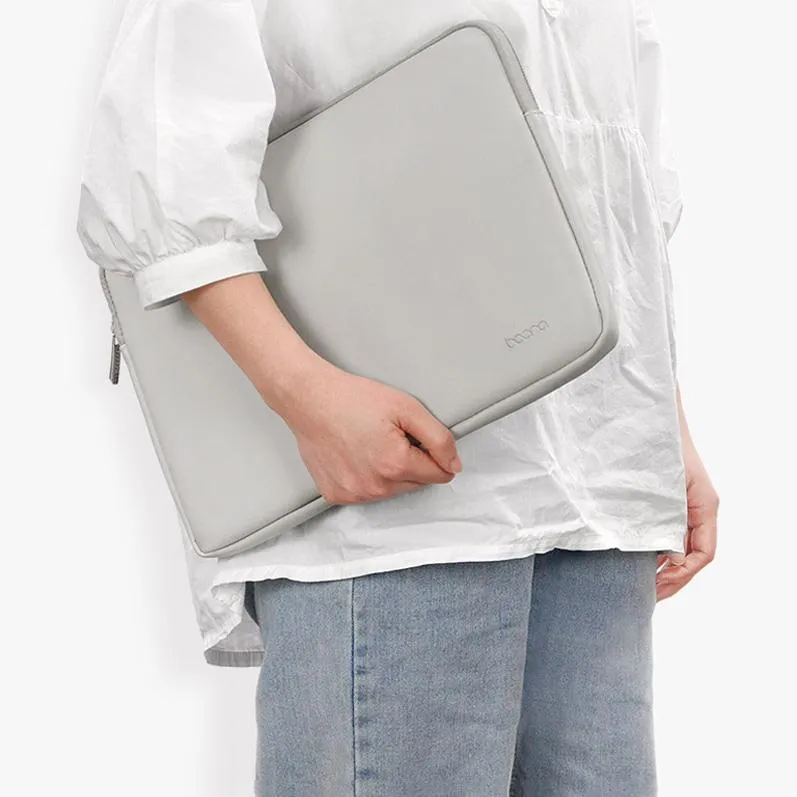 Double-Layer Leather Laptop Bag - 15 / 15.6 Inch - Pink