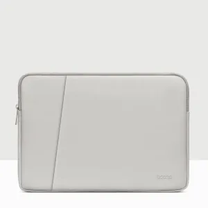 Double-Layer Leather Laptop Bag - 16 / 17 Inch - Gray