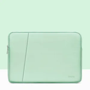 Double-Layer Leather Laptop Bag - Mint Green - Fits 13 / 13.3 / 14 Inch