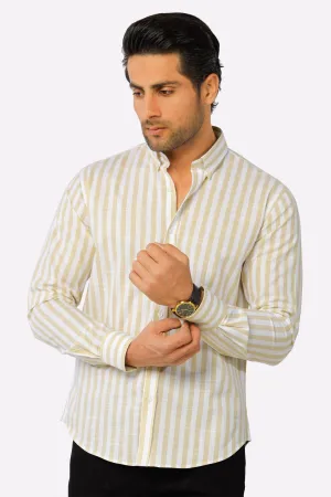 Fawn Awning Stripe Casual Shirt