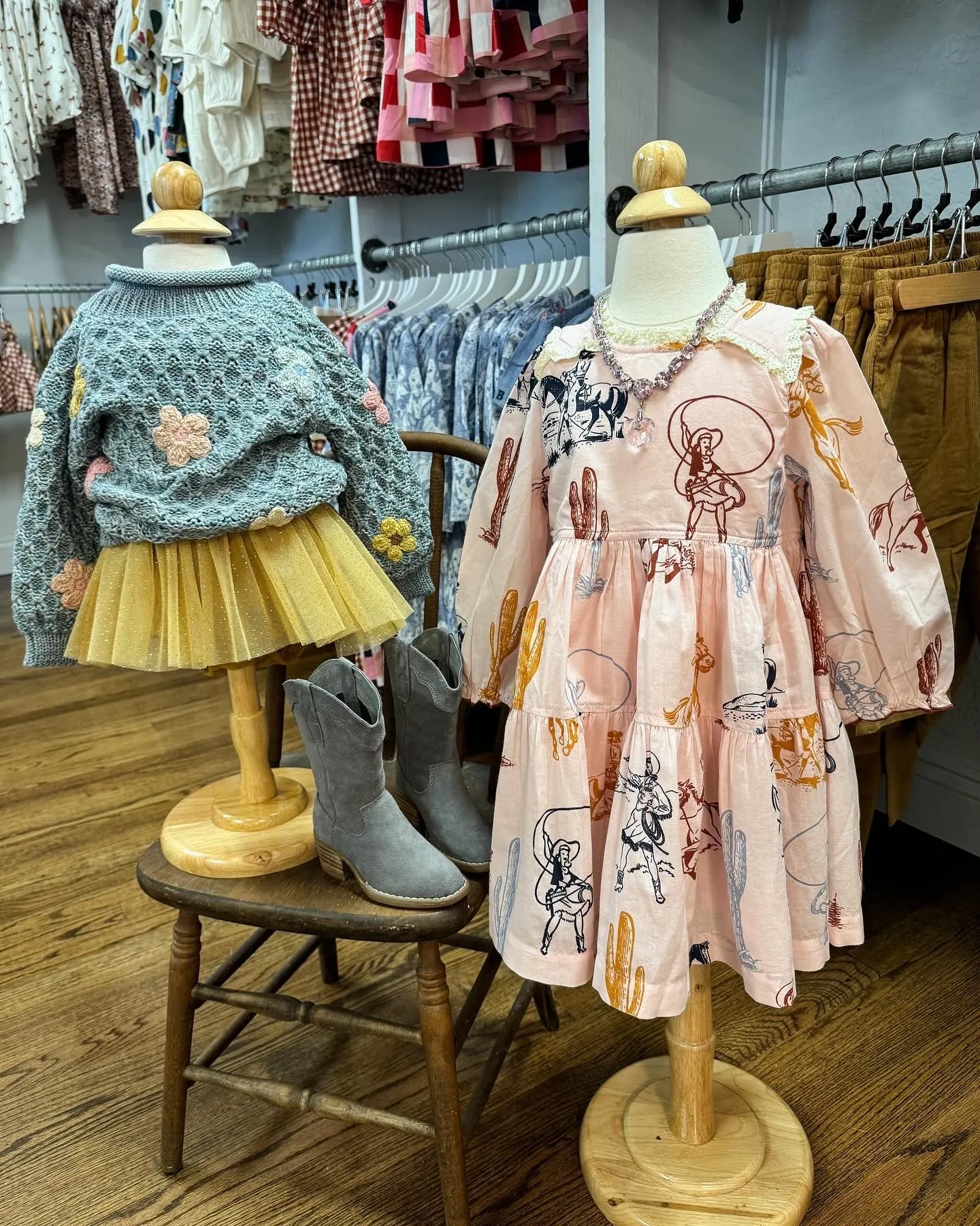 Girl's Charlie Dress Pink Cowgirls