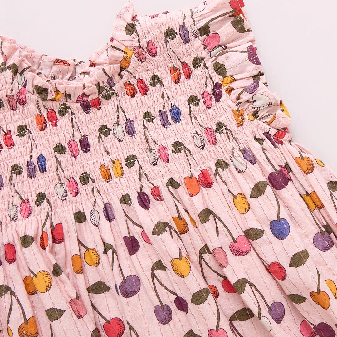 Girls Stevie Dress - Cloud Pink Cherry
