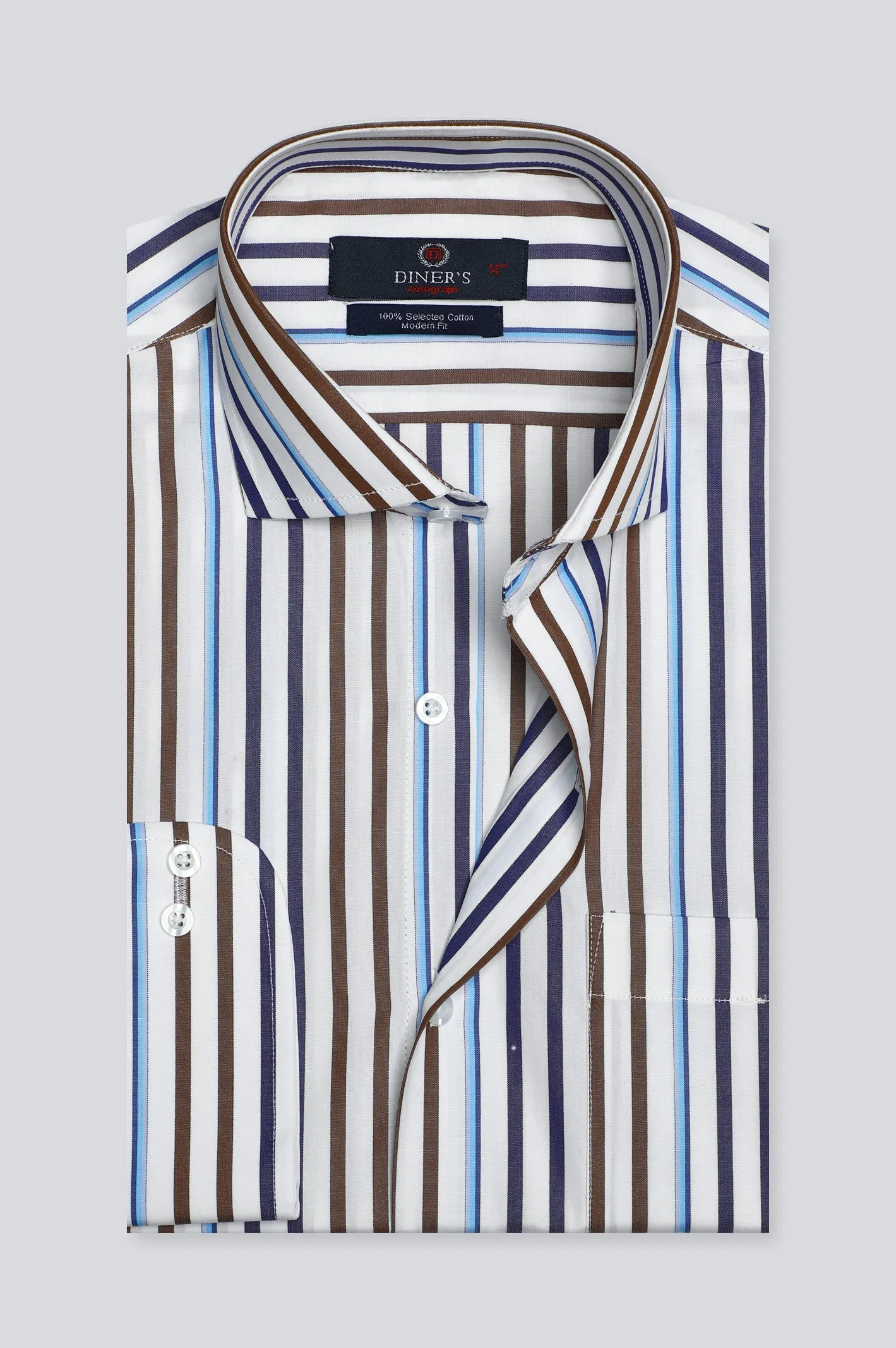 Multicolor Awning Stripe Formal Autograph Shirt