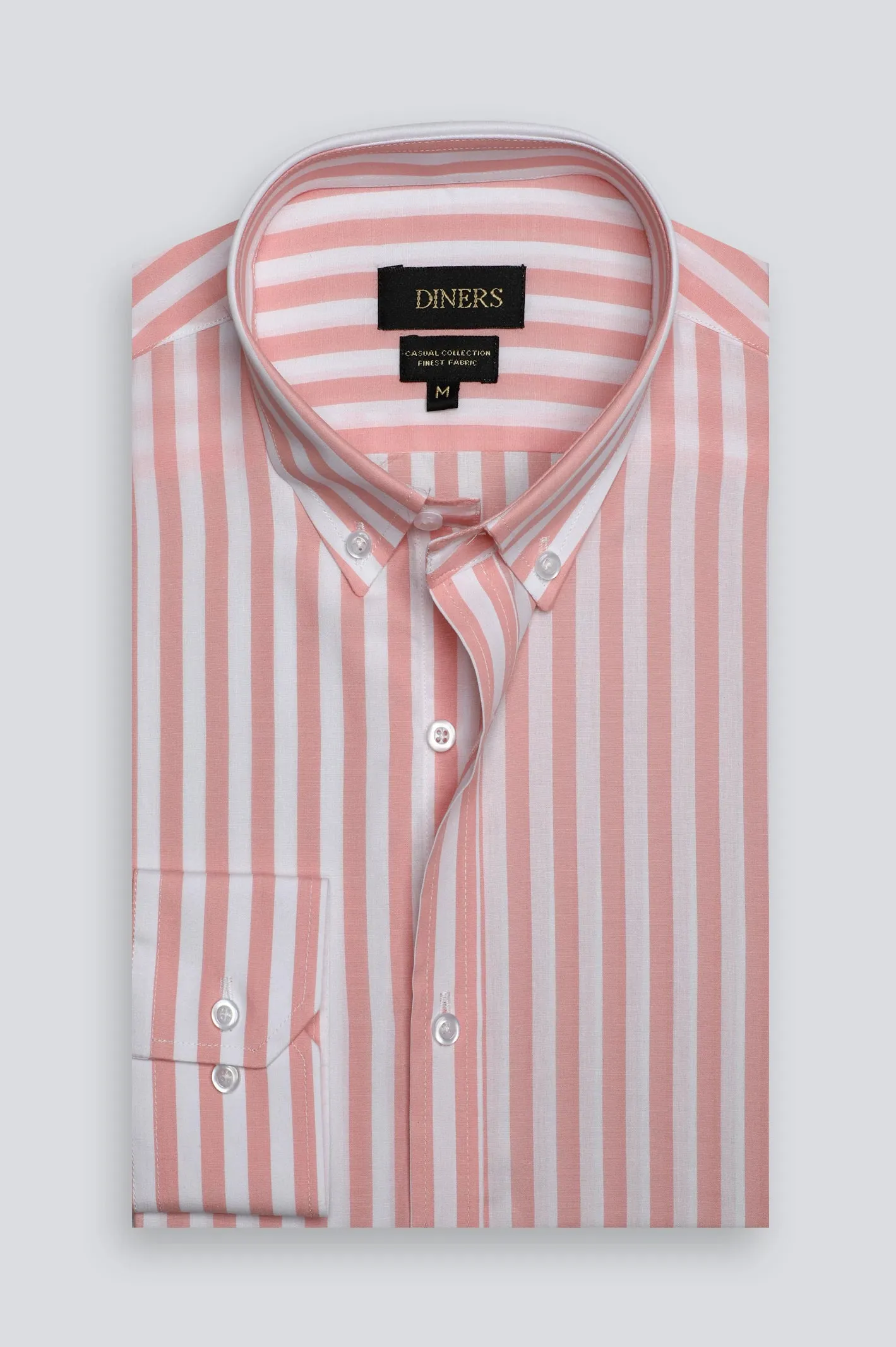 Pink Awning Stripe Casual Shirt