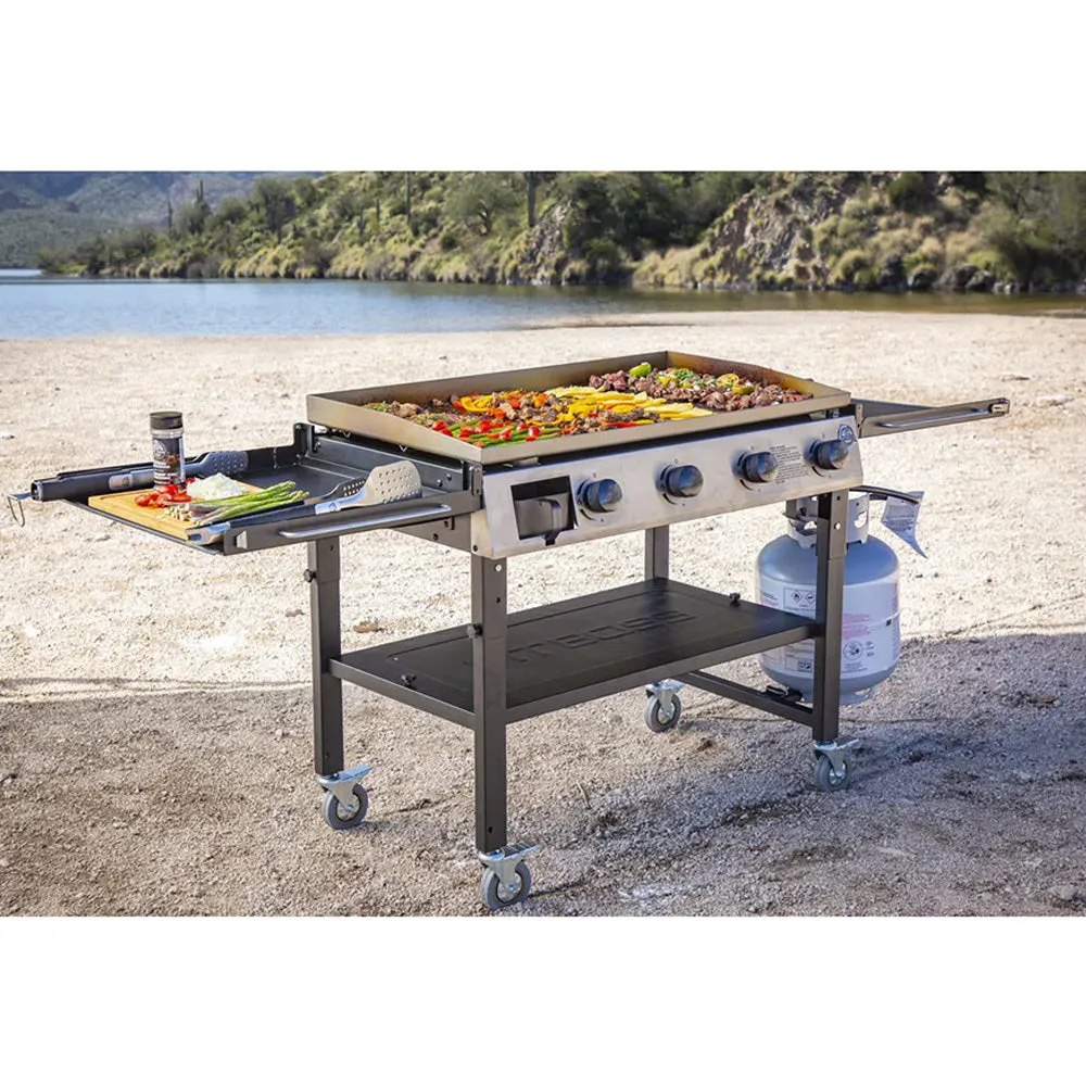Pit Boss Deluxe 4 Burner Griddle with Side Shelves Propane PB757GD 10942 10555