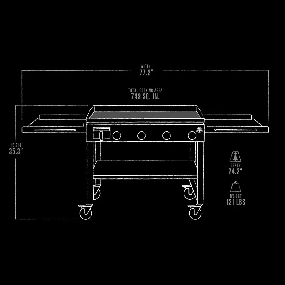 Pit Boss Deluxe 4 Burner Griddle with Side Shelves Propane PB757GD 10942 10555