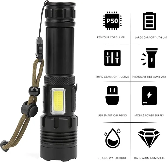 Rechargeable Zoomable Led Flashlight Wlw-P21-Tg