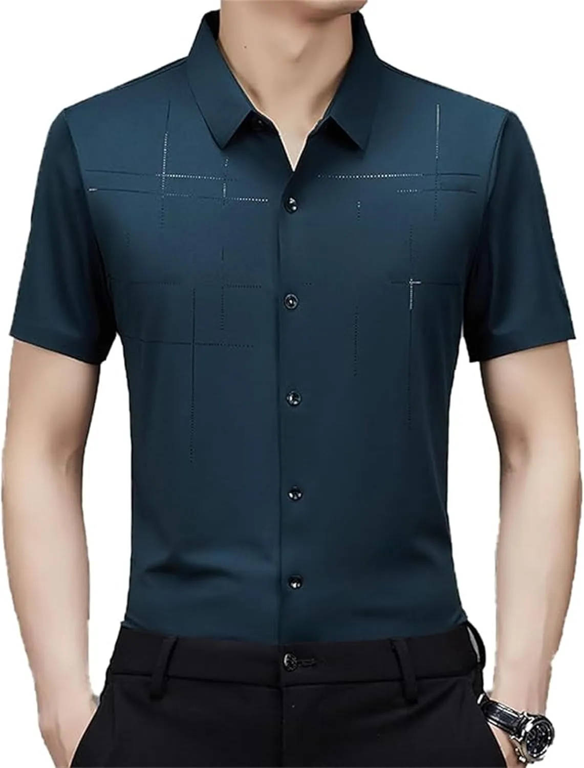 Shirts, Men's Breathable Ice-Silk Stretch Shirt, Undershirts T Shirts