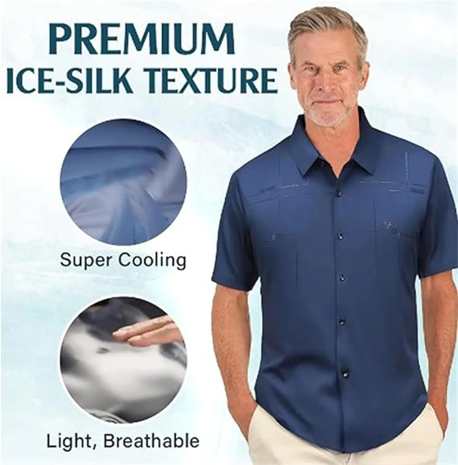 Shirts, Men's Breathable Ice-Silk Stretch Shirt, Undershirts T Shirts