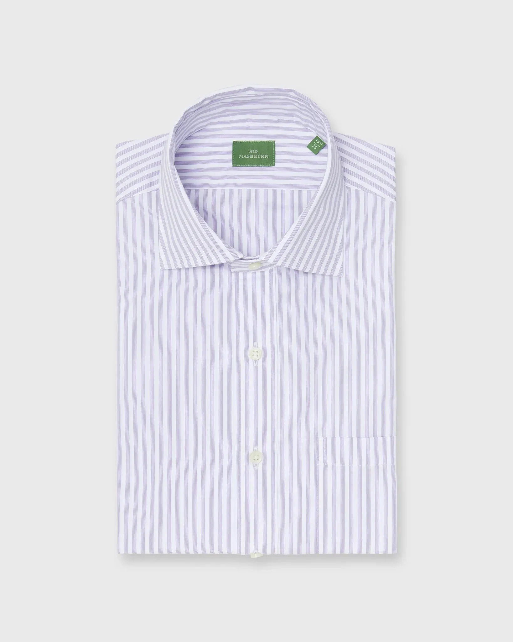 Sid Mashburn Spread Collar Dress Shirt Lavender Multi Stripe Poplin