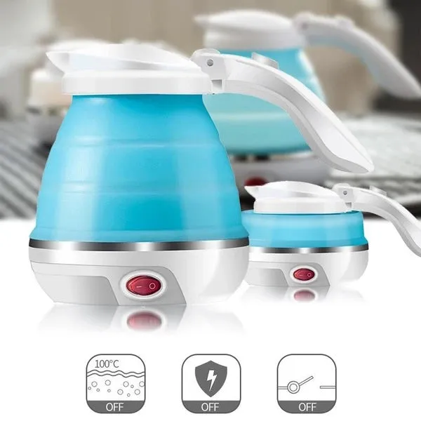 Silicone Foldable Collapsible Electric Water Kettle Camping Boiler - H01018