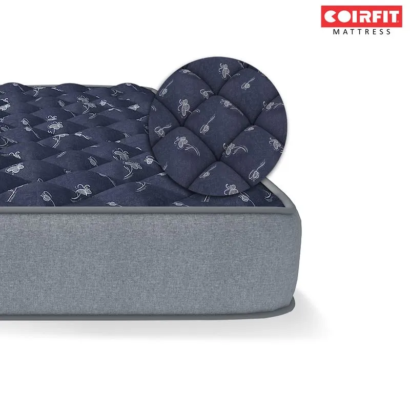 SLEEPSPA by COIRFIT Euphoria Normal Top 8 Inch Single Size Bonnell Spring Mattress with 6 Year Warranty | Orthopedic Pro - Doctor Recommended | Pressure Relieving | PU Foam for Support (Blue,75x35x8)