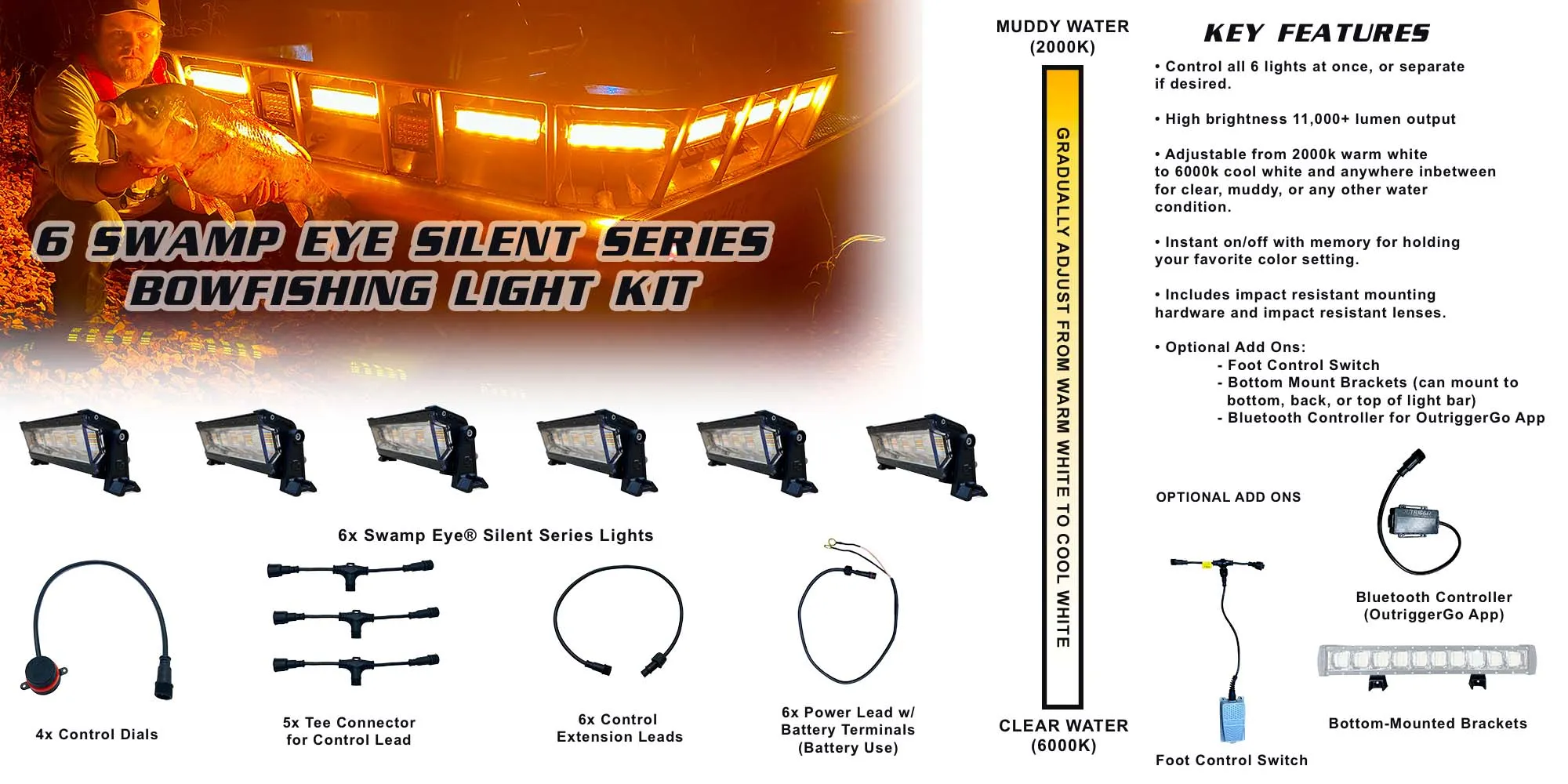 Swamp Eye Silent Series Bowfishing Light Kit