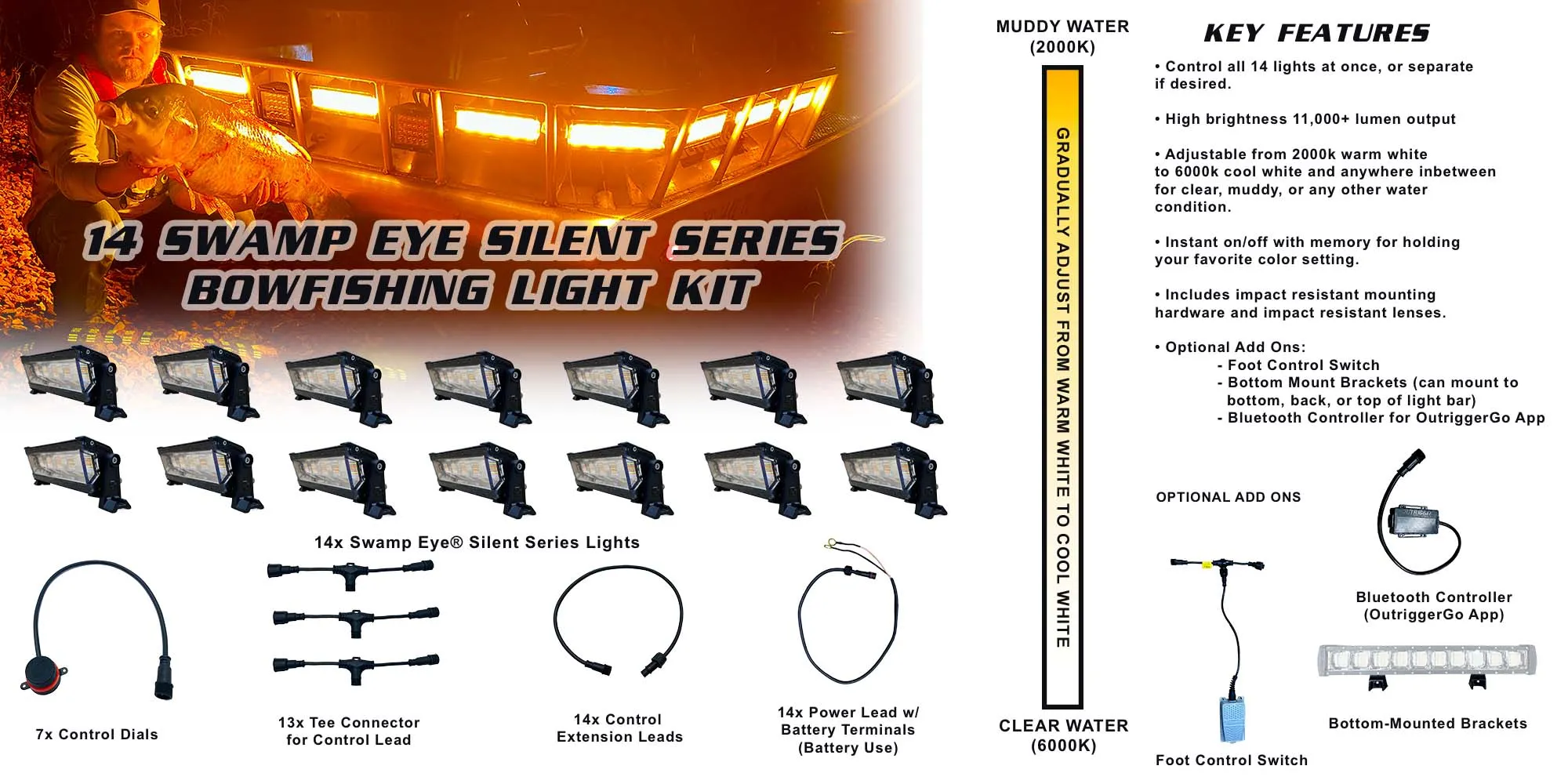 Swamp Eye Silent Series Bowfishing Light Kit