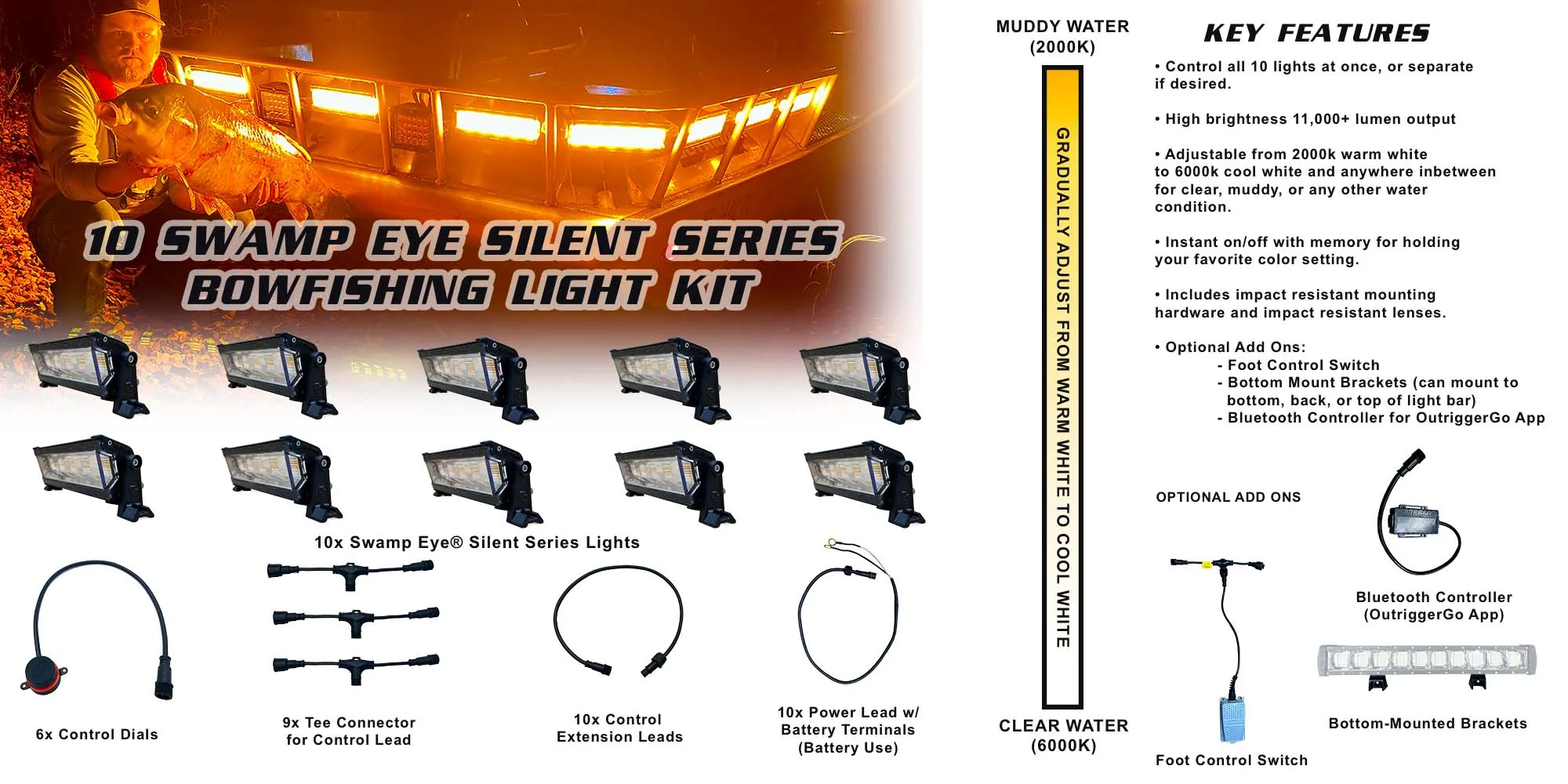 Swamp Eye Silent Series Bowfishing Light Kit