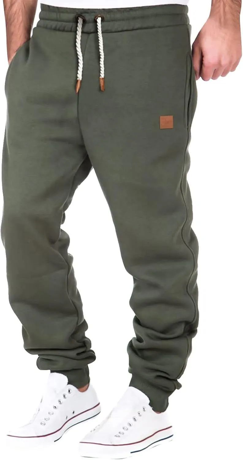 Sweatpants for Men with Pockets Pants Fitness Sports Trousers Men's Cargo Pants Big and Tall Men's Elastic Waist Work